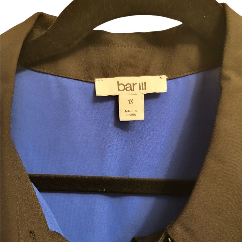 BAR 111 Plus Size Colorblocked Blue and Black Button Up Top - Picture 4 of 4